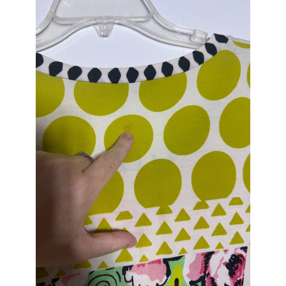 Etro Dress Women 46 Multicolor Mixed‎ Print Floral Geometric Short Sleeve Shift - Picture 3 of 10